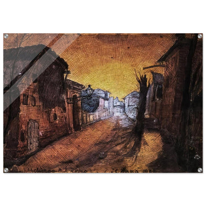LA STRADA DI CASA 1900 - Carlo Carra Acrylic Print - 70x100 cm / 28x40″ inches | Carlo Carra Wall Art | Carlo Carra Prints