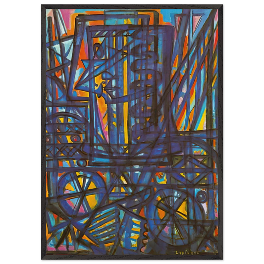 Jeanne dArc traversant la Loire - 1940 - Charles Lapicque 70x100 cm / 28x40 inches Framed Art Print – Black Wooden Frame