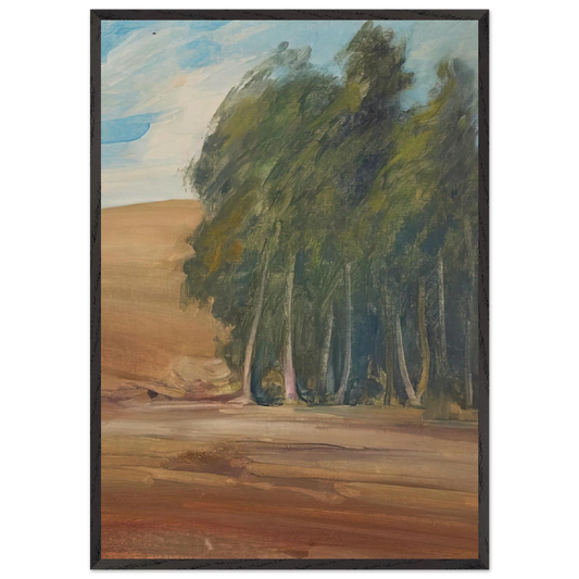A Grove of Windswept Trees - Tonalism - Xavier Martinez 70x100 cm / 28x40 inches Framed Art Print – Black Wooden Frame