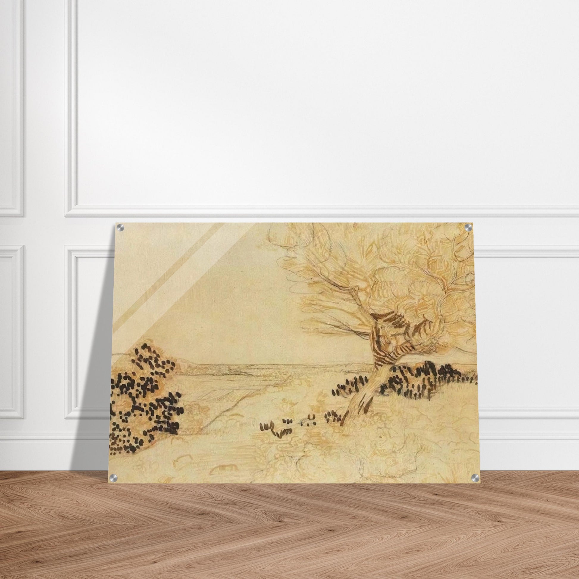 Landscape with a Tree in the Foreground - Vincent van Gogh Acrylic Print - 70x100 cm / 28x40″ inches