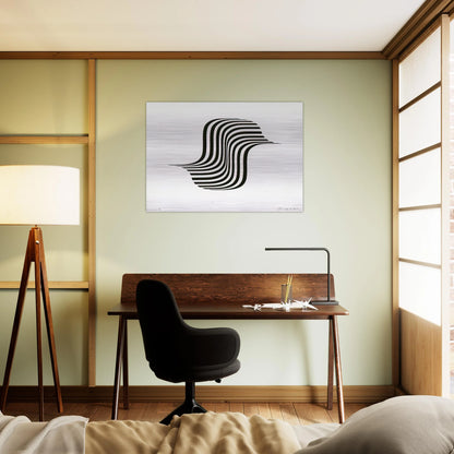 UNTITLED WINGED CURVE 1966 - Bridget Riley Brushed Aluminum Print - 70x100 cm / 28x40 inches | Bridget Riley Aluminum Print | Bridget Riley Prints