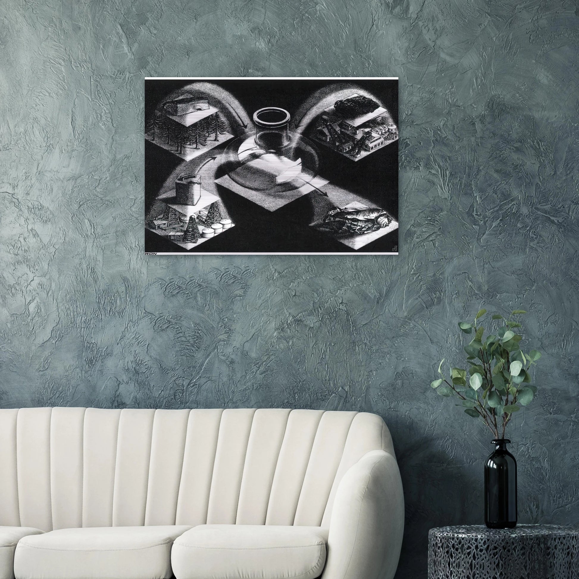 SYNTHESIS - MC Escher Brushed Aluminum Print - 70x100 cm / 28x40 inches | MC Escher Aluminum Print | MC Escher Prints