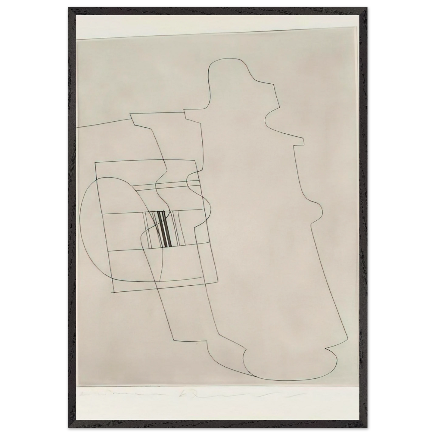 Glass topped bottle - 1967 - Ben Nicholson 70x100 cm / 28x40 inches Framed Art Print – Black Wooden Frame