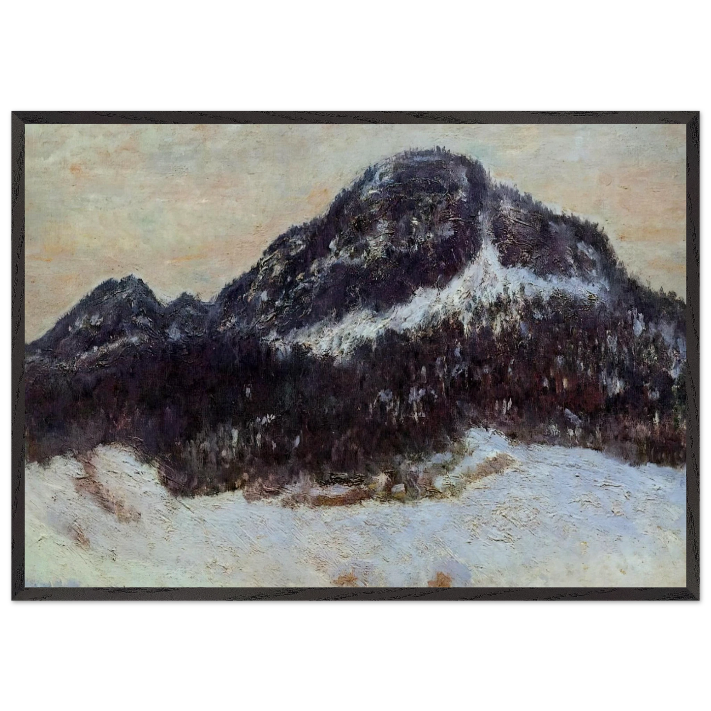 Mount Kolsaas 2 - claude monet 70x100 cm / 28x40 inches Framed Art Print – Black Wooden Frame
