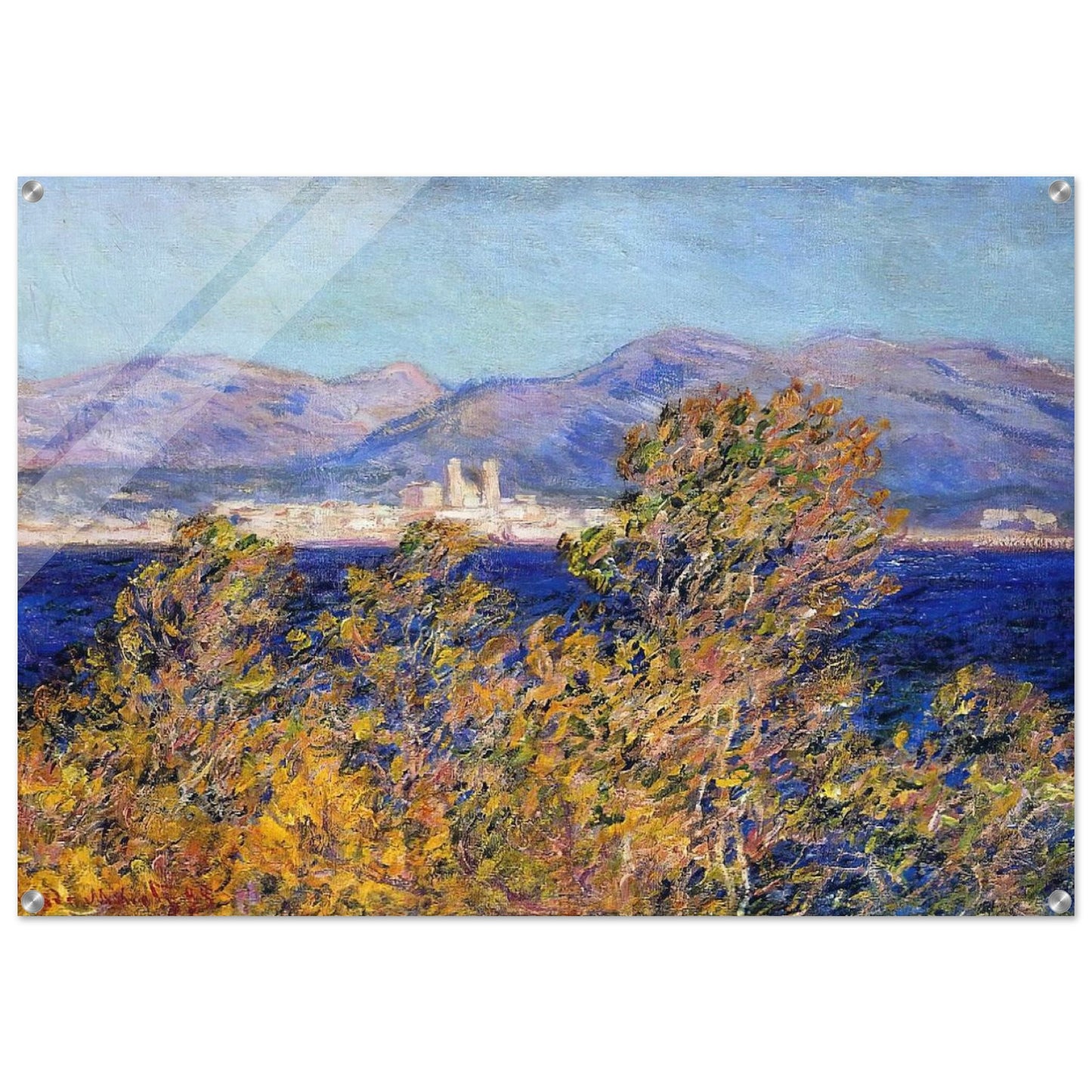 Antibes Seen from the Cape, Mistral Wind - claude monet Acrylic Print - 70x100 cm / 28x40″ inches | claude monet Wall Art | claude monet Prints