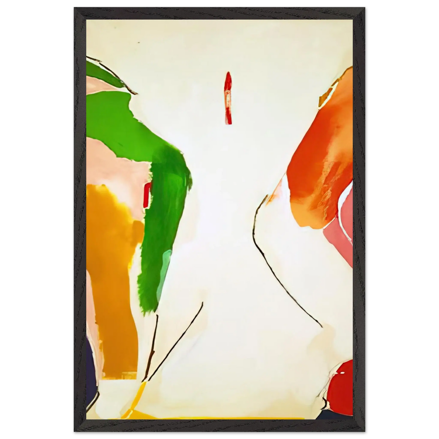 Helen Frankenthaler - Living Edge - 1973 Wall art - 27x35 cm / 11x14 Inches - Premium Wooden Framed Poster With Fine Art Paper - Wood frame