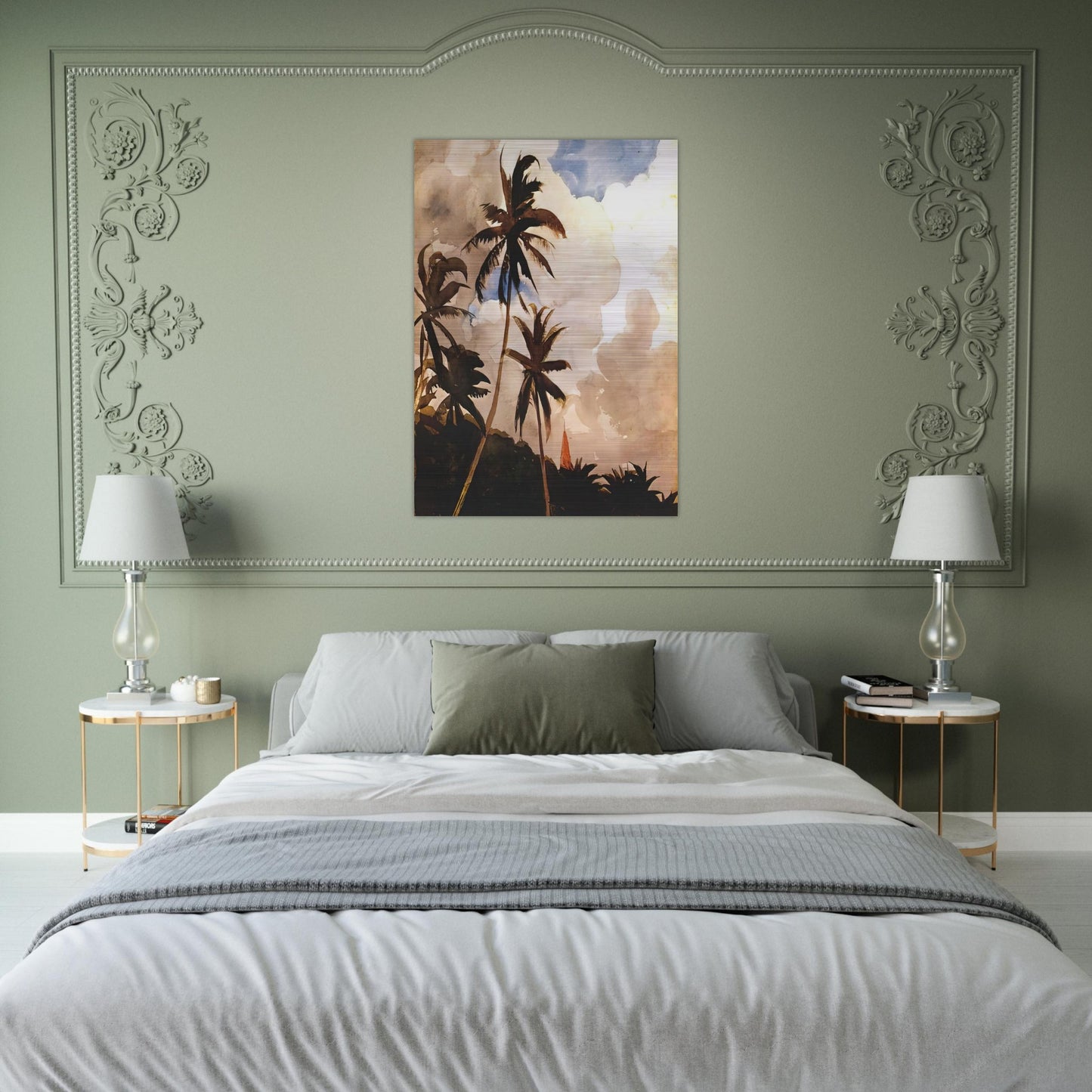 PALM TREES BAHAMAS - Winslow Homer Brushed Aluminum Print - 70x100 cm / 28x40 inches | Winslow Homer Aluminum Print | Winslow Homer Prints