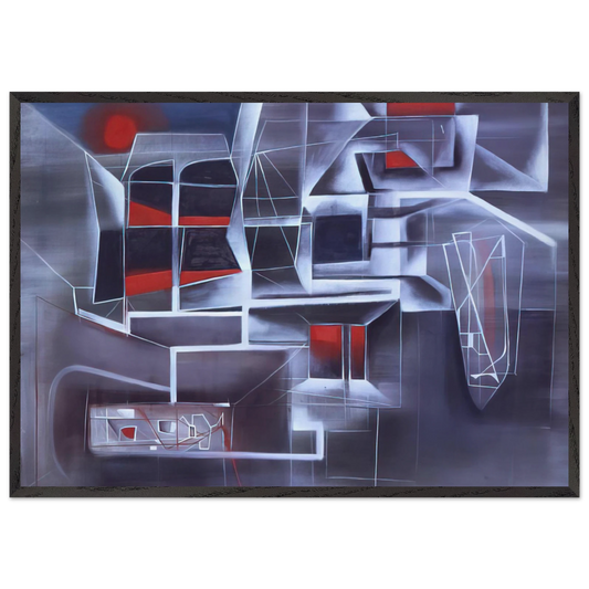 Night Subway - 1948 - Jimmy Ernst 70x100 cm / 28x40 inches Framed Art Print – Black Wooden Frame