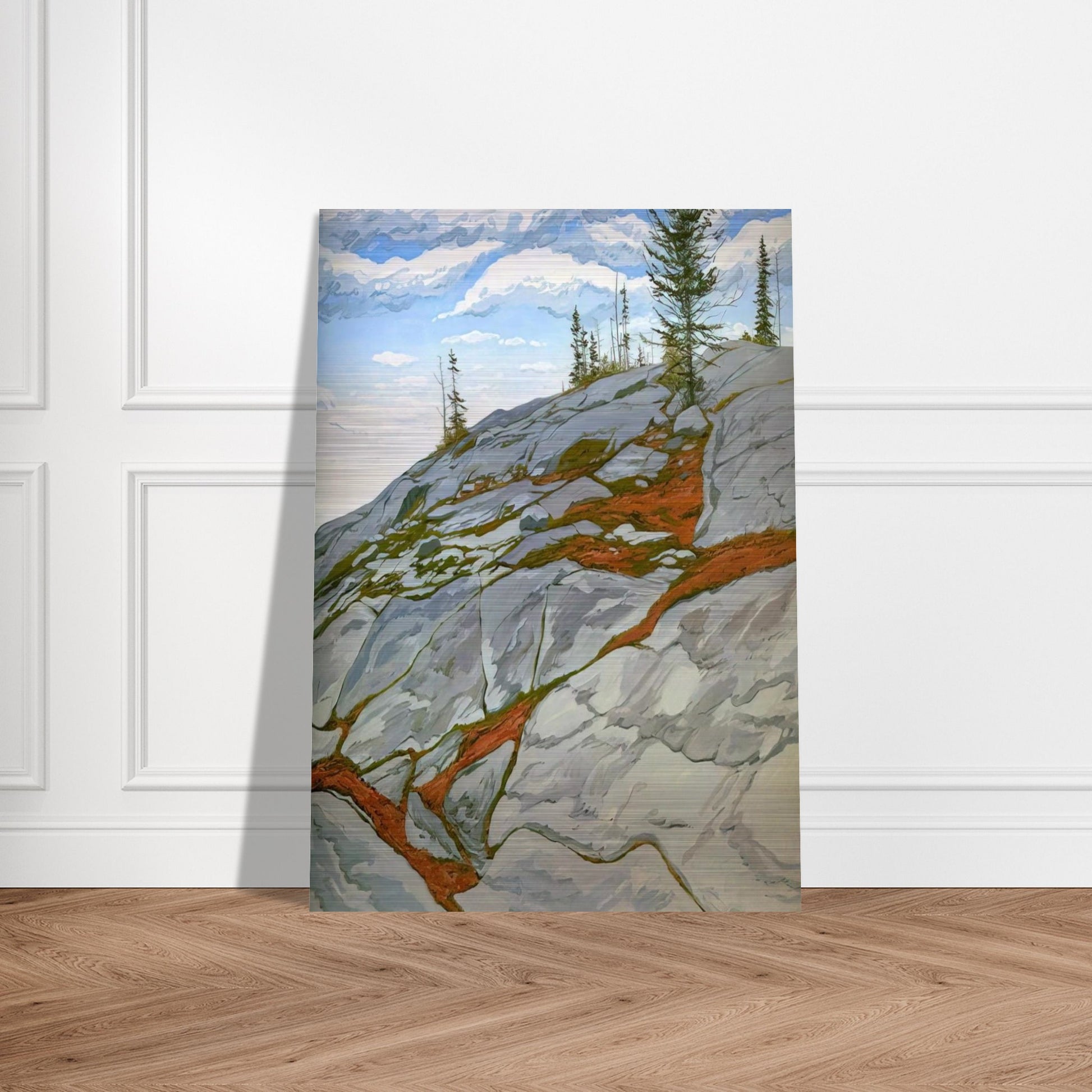 Blueberries in Fissures - 1983 - Neil Welliver Brushed Aluminum Print - 70x100 cm / 28x40 inches | Neil Welliver Aluminum Print | Neil Welliver Prints