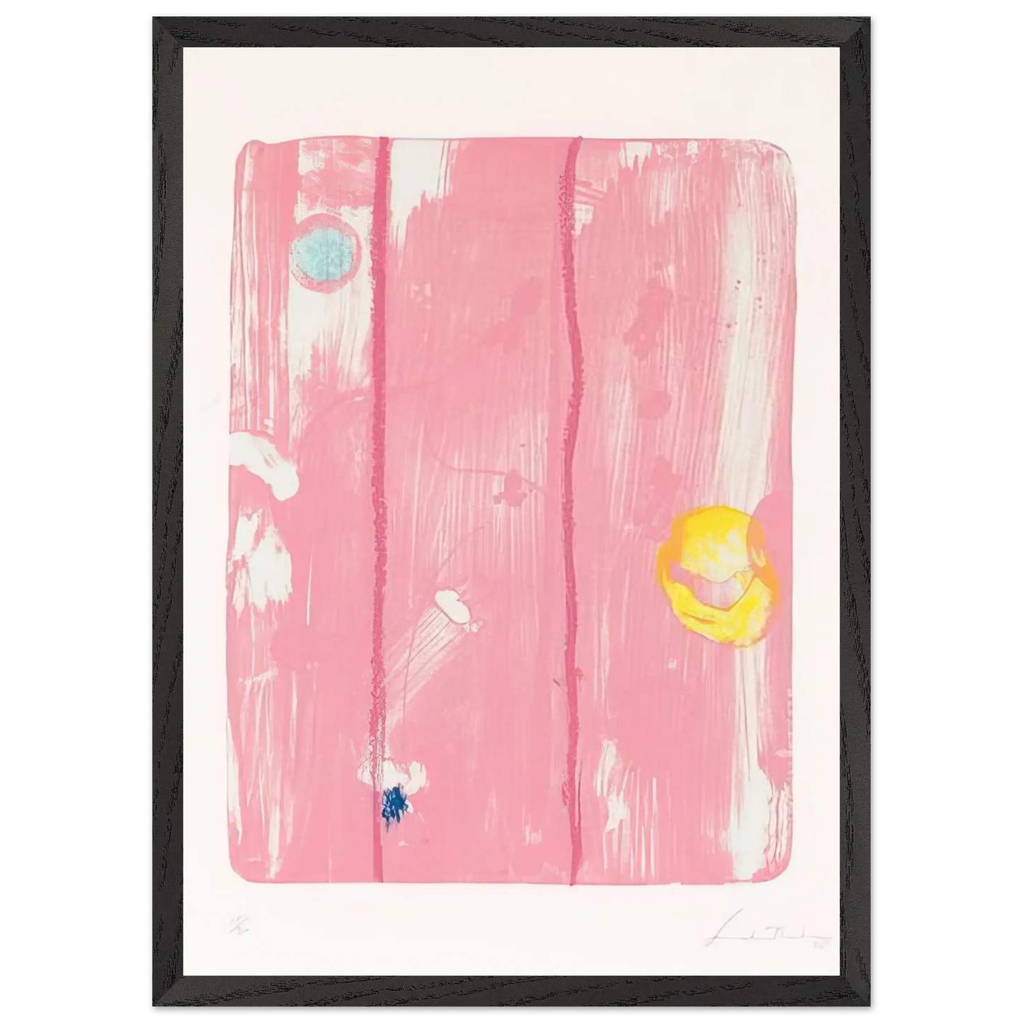 Helen Frankenthaler - Reflections VIII - 1995 Wall art - 21x29.7 cm / 8x12" - Premium Wooden Framed Poster With Fine Art Paper - White frame