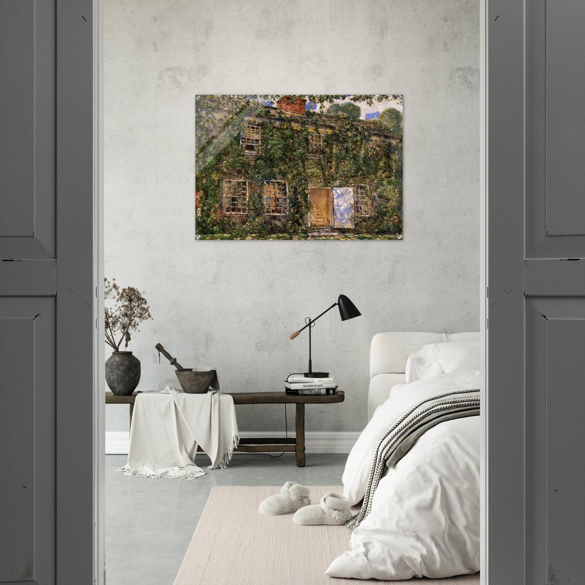 Home Sweet Home Cottage, East Hampton - Childe Hassam Acrylic Print - 70x100 cm / 28x40″ inches