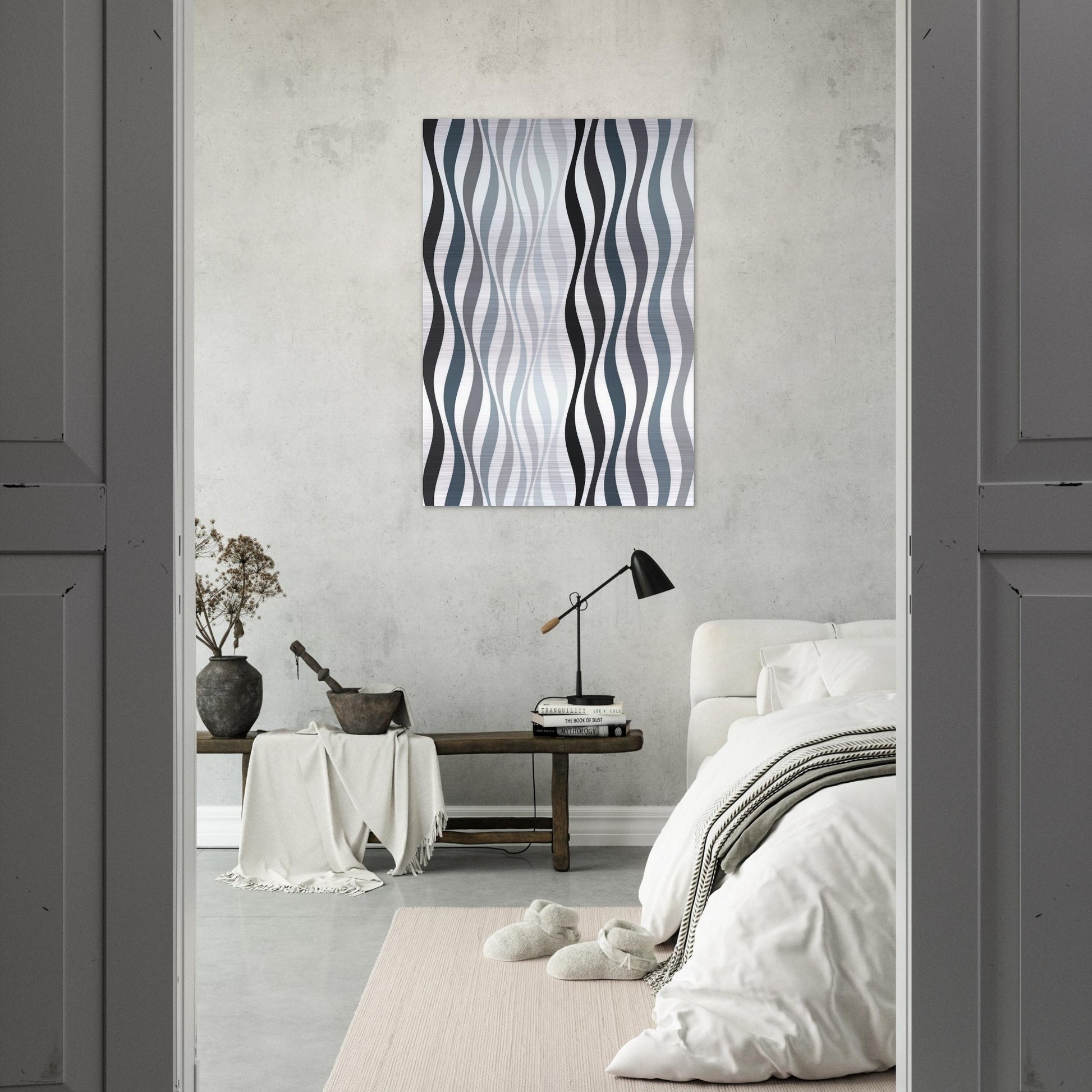 ARREST 2 1965 - Bridget Riley Brushed Aluminum Print - 70x100 cm / 28x40 inches | Bridget Riley Aluminum Print | Bridget Riley Prints