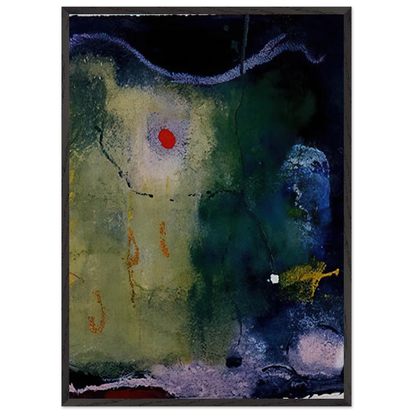 Helen Frankenthaler - The Other Side of the Moon - 1995 Wall art - A1 (59.4 x 84.1  cm) - Premium Wooden Framed Poster With Fine Art Paper-canvas - Wood frame