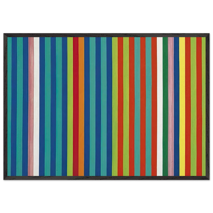 Orange Twitter - 1966 - Gene Davis 70x100 cm / 28x40 inches Framed Art Print – Black Wooden Frame