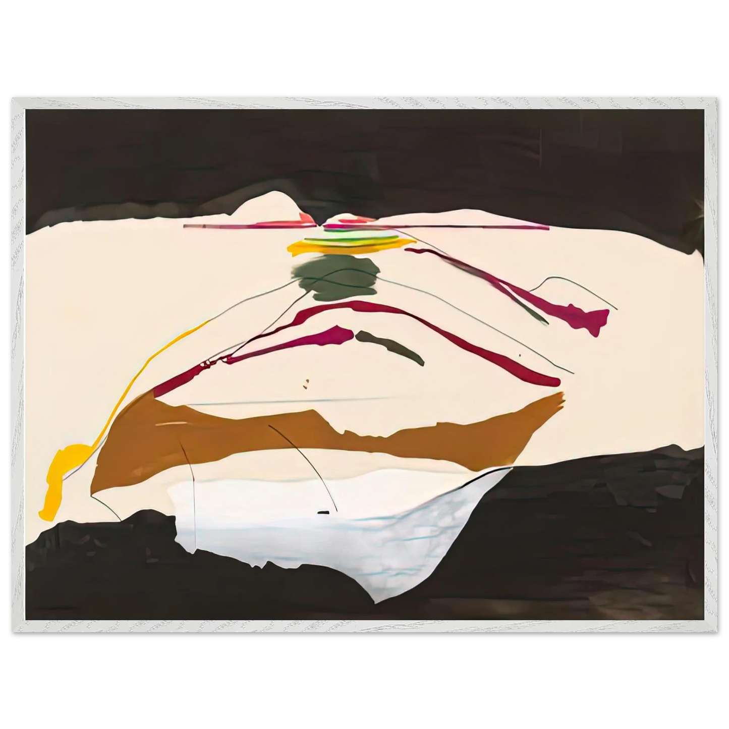 Helen Frankenthaler - New Paths, 1973- Wall Art - 21x29.7 cm / 8x12" - Premium Wooden Framed Poster With Fine Art Paper-canvas - Black frame