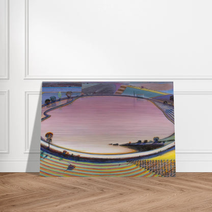 Reservoir - 1999 - Wayne Thiebaud Brushed Aluminum Print - 70x100 cm / 28x40 inches | Wayne Thiebaud Aluminum Print | Wayne Thiebaud Prints
