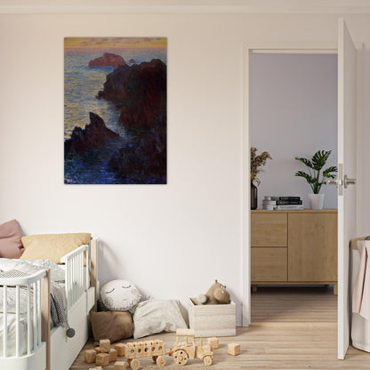 Rocky Point at Port-Goulphar - claude monet Brushed Aluminum Print - 70x100 cm / 28x40 inches | claude monet Aluminum Print | claude monet Prints