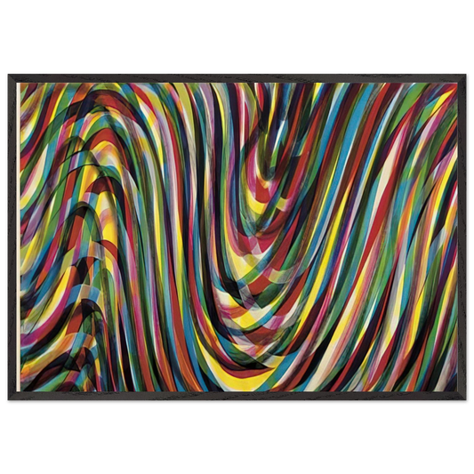 Horizontal Wavy Lines - Sol LeWitt 70x100 cm / 28x40 inches Framed Art Print – Black Wooden Frame