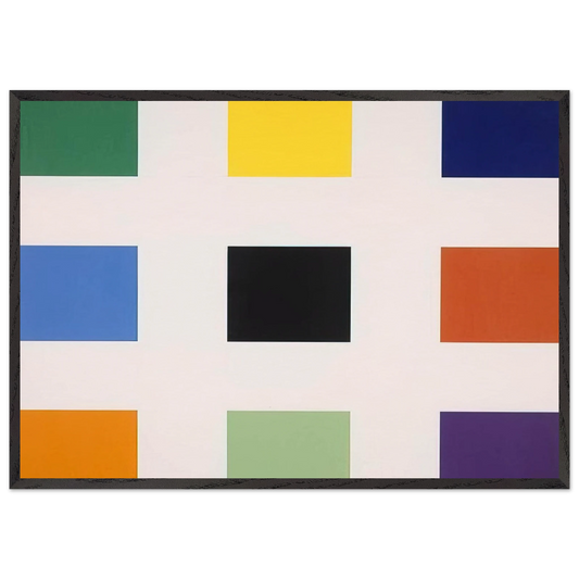 Nine Squares - Ellsworth Kelly 70x100 cm / 28x40 inches Framed Art Print – Black Wooden Frame