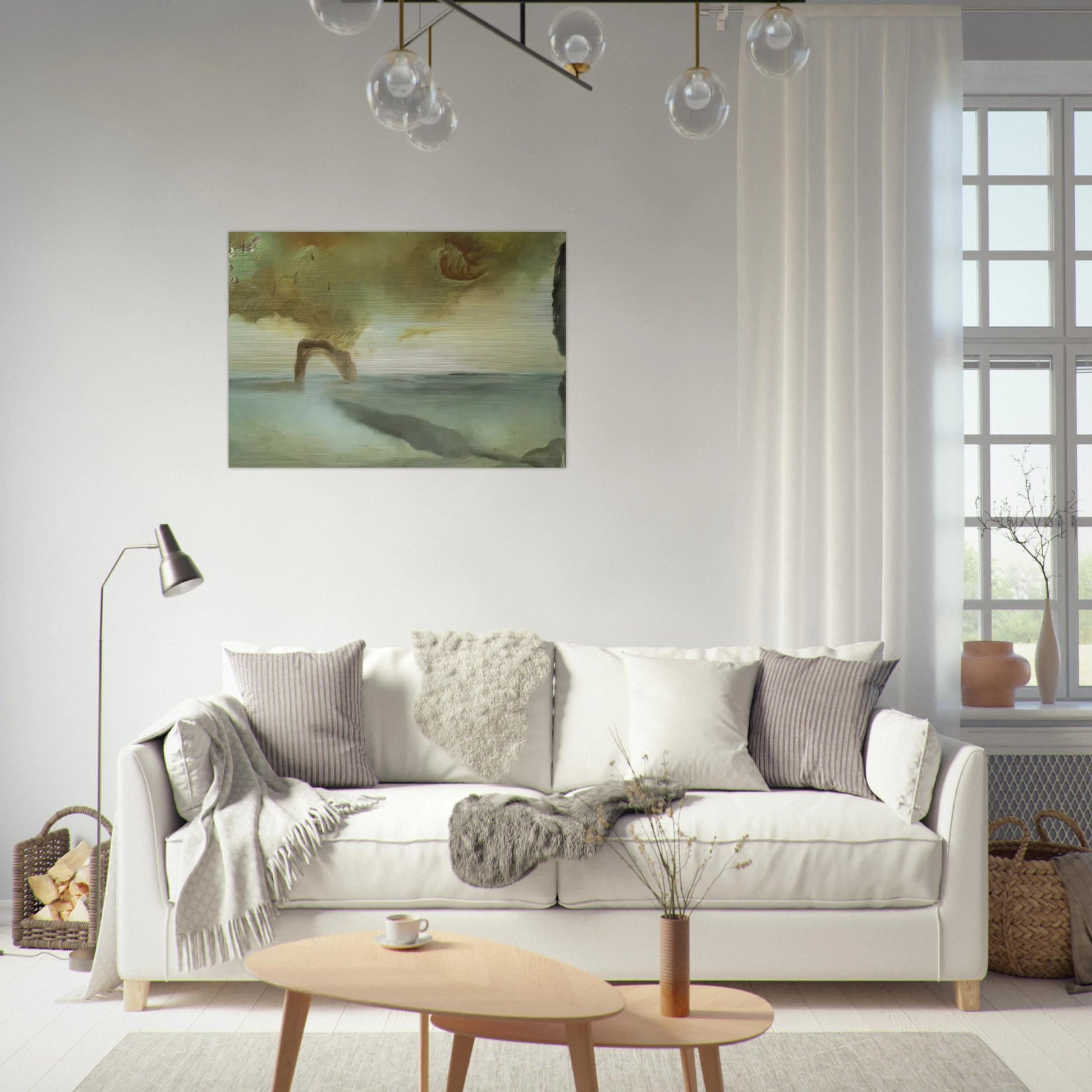 LANDSCAPE WITH ROCK IN THE SHAPE OF A TRIUMPHAL ARCH - Salvador Dali Brushed Aluminum Print - 70x100 cm / 28x40 inches | Salvador Dali Aluminum Print | Salvador Dali Prints