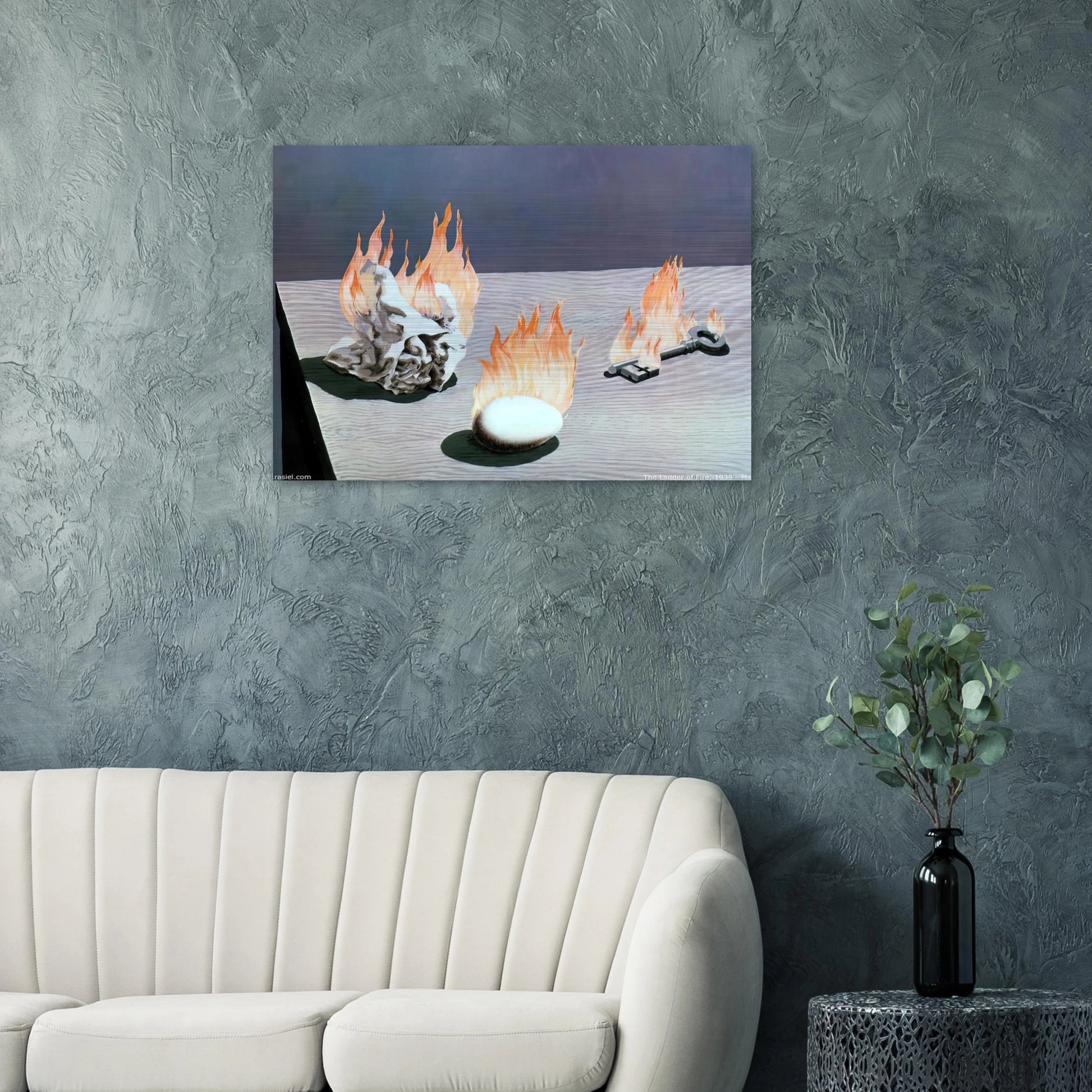 THE LADDER OF FIRE 1939 - Rene Magritte Brushed Aluminum Print - 70x100 cm / 28x40 inches | Rene Magritte Aluminum Print | Rene Magritte Prints