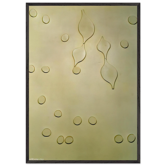 Leafage and Drops - Jean Arp 70x100 cm / 28x40 inches Framed Art Print – Black Wooden Frame