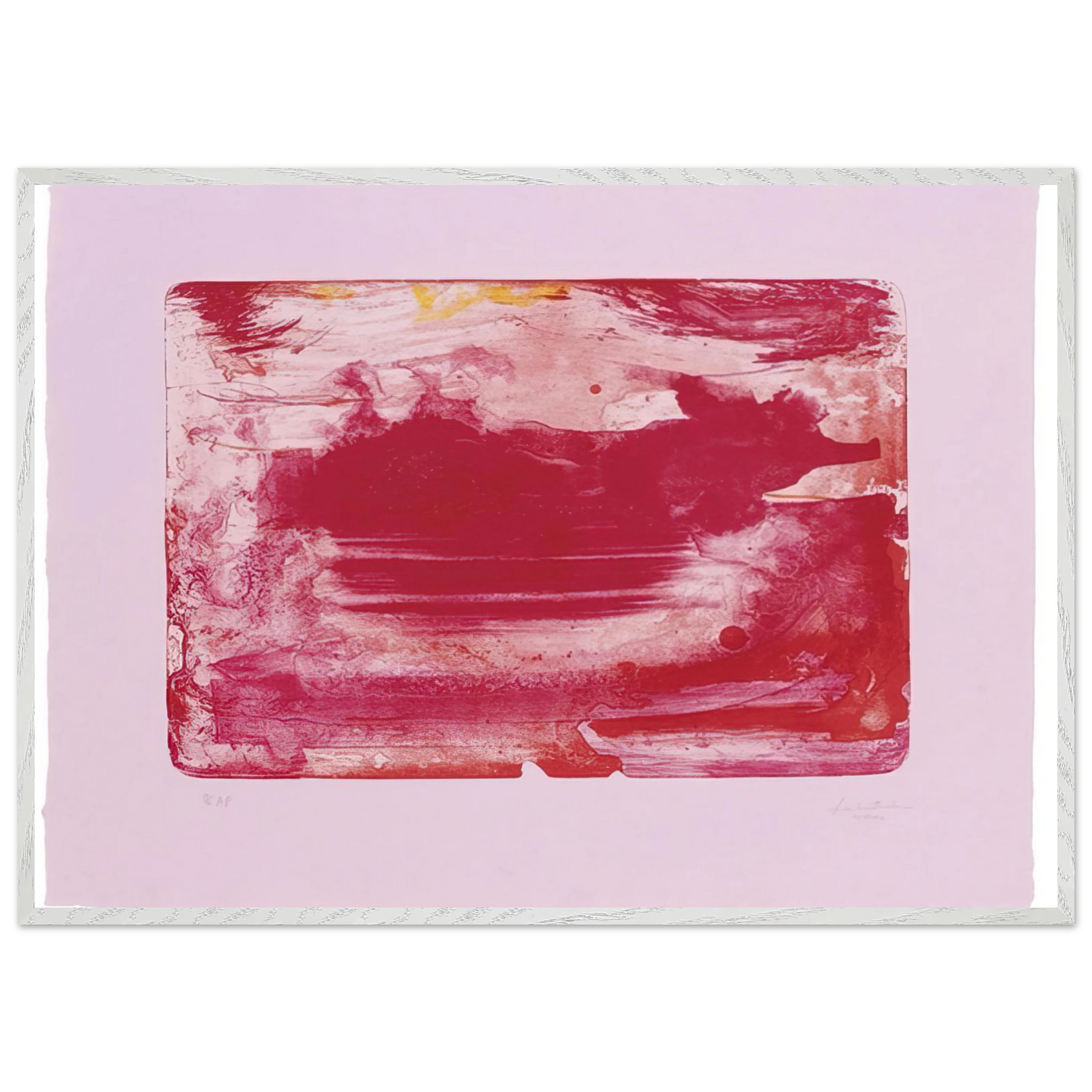 Helen Frankenthaler - The Red Sea - 1982 Wall art - 70x100 cm / 28x40 inches - Premium Wooden Framed Poster With Fine Art Paper-canvas - Black frame