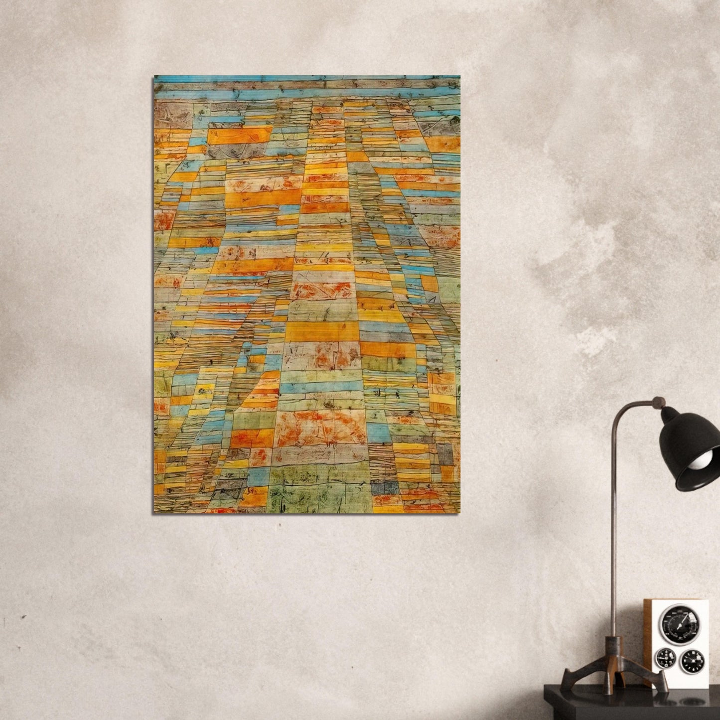 HIGHWAY AND BYWAYS 1929 - Paul Klee Brushed Aluminum Print - 70x100 cm / 28x40 inches | Paul Klee Aluminum Print | Paul Klee Prints