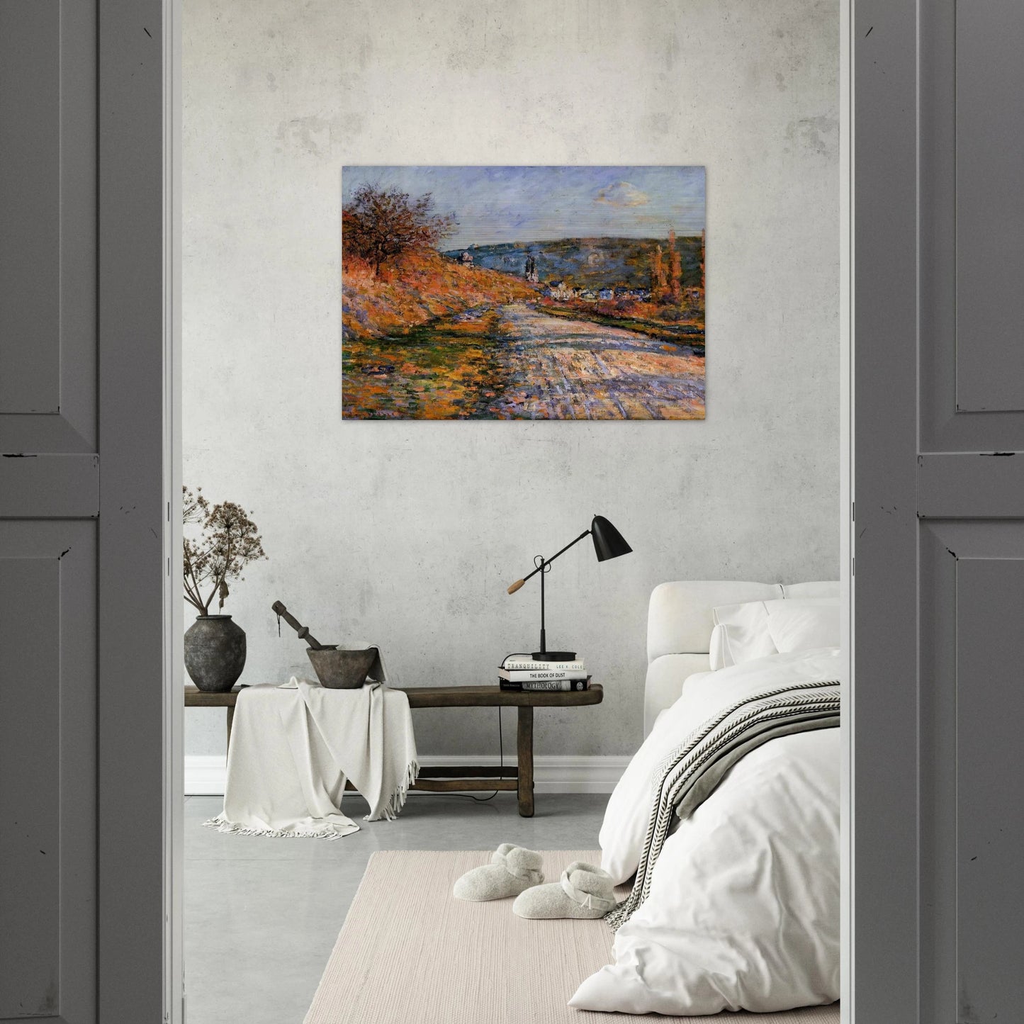 The Road to Vetheuil - claude monet Brushed Aluminum Print - 70x100 cm / 28x40 inches | claude monet Aluminum Print | claude monet Prints