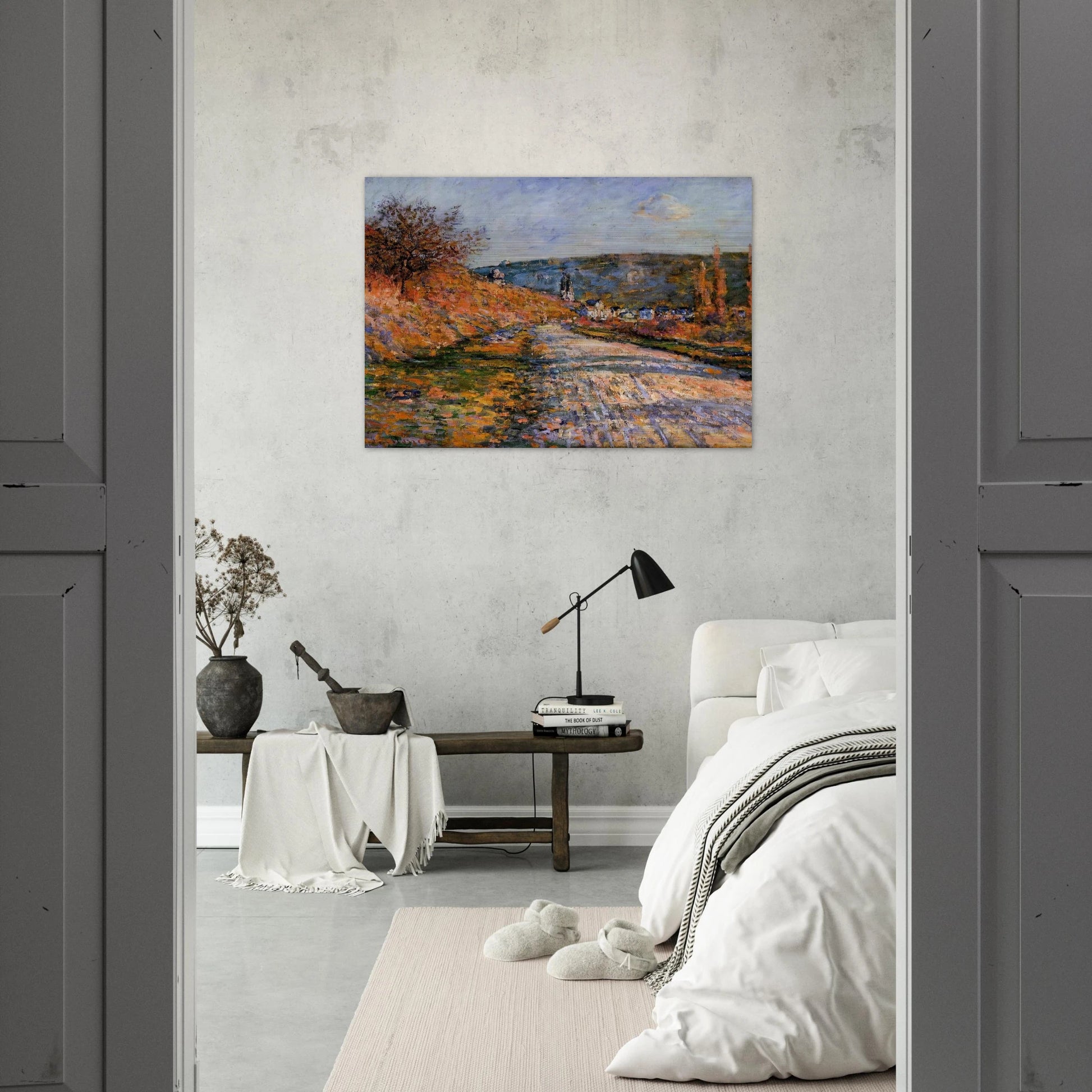 The Road to Vetheuil - claude monet Brushed Aluminum Print - 70x100 cm / 28x40 inches | claude monet Aluminum Print | claude monet Prints