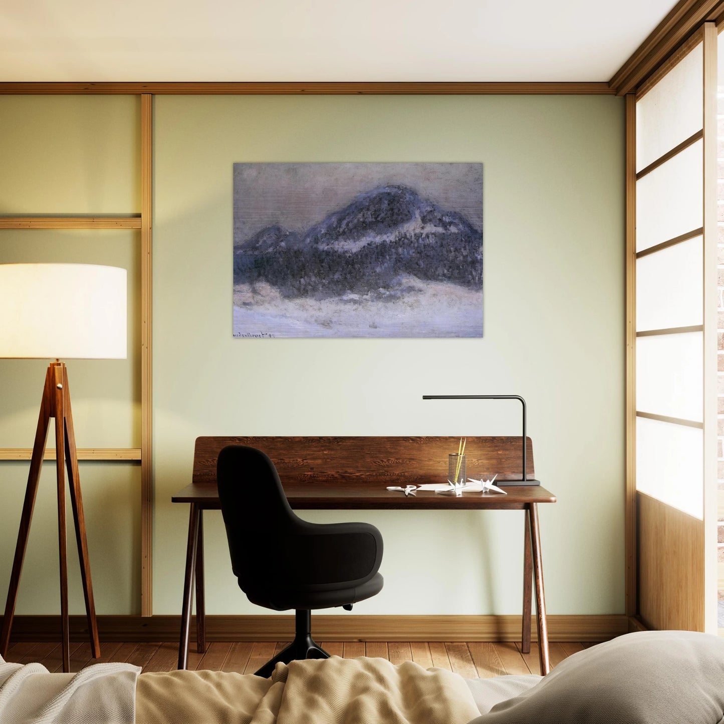 Mount Kolsaas in Misty Weather - claude monet Brushed Aluminum Print - 70x100 cm / 28x40 inches | claude monet Aluminum Print | claude monet Prints