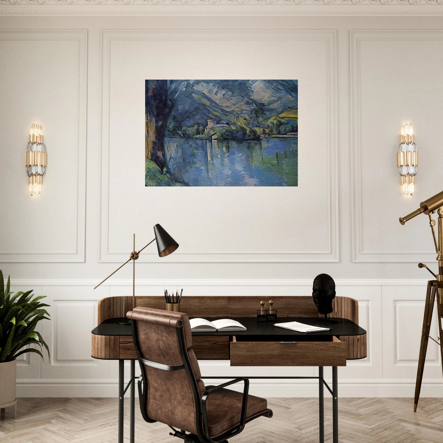 The Lac d'Annecy - Paul Cézanne Brushed Aluminum Print - 70x100 cm / 28x40 inches | Paul Cézanne Aluminum Print | Paul Cézanne Prints