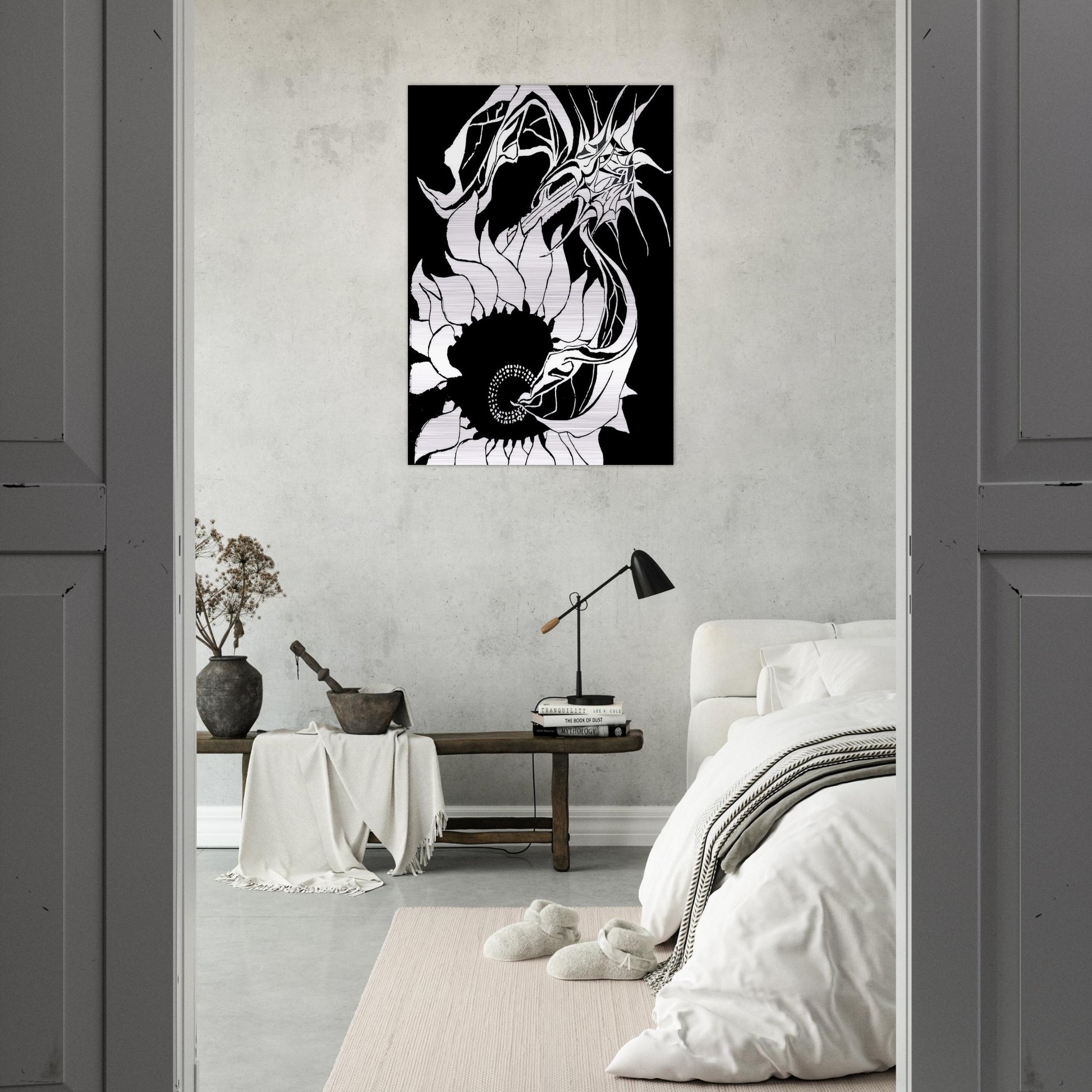 SUNFLOWERS - MC Escher Brushed Aluminum Print - 70x100 cm / 28x40 inches | MC Escher Aluminum Print | MC Escher Prints