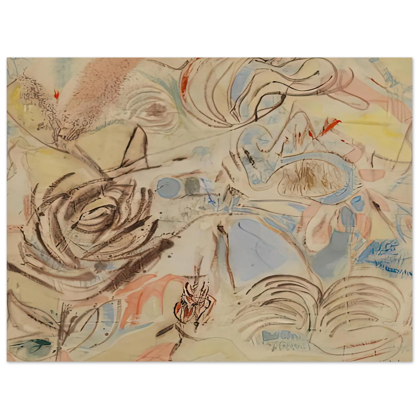 Helen Frankenthaler - 10 29 52, 1952- Wall Art - 21x29.7 cm / 8x12" - Premium Wooden Framed Poster With Fine Art Paper-canvas - Black frame