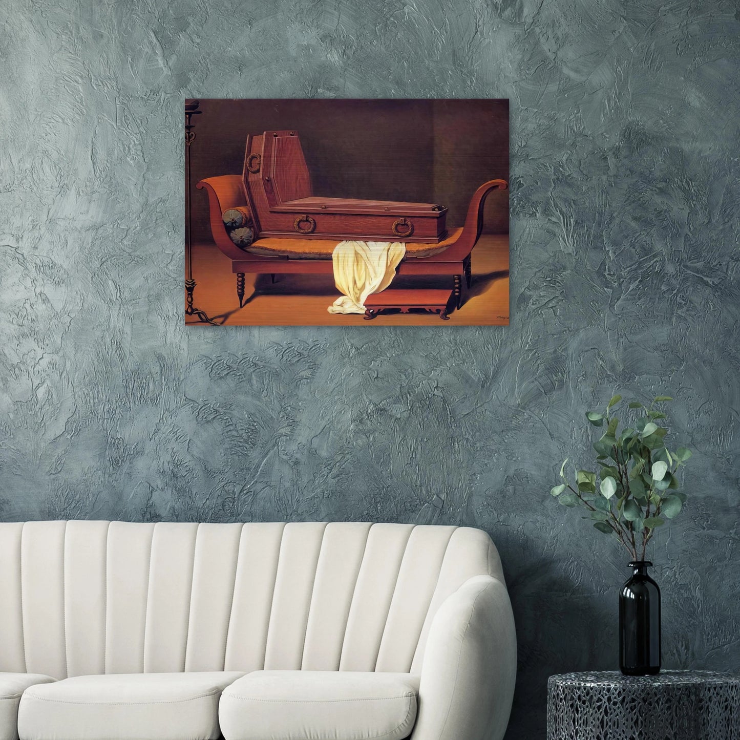 PERSPECTIVE MADAME RECAMIER BY DAVID 1949 - Rene Magritte Brushed Aluminum Print - 70x100 cm / 28x40 inches | Rene Magritte Aluminum Print | Rene Magritte Prints