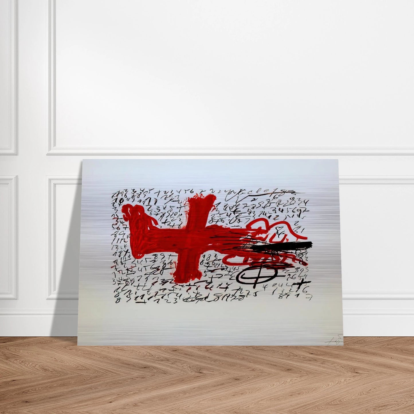 JAMBE ET CHIFFRES 1984 - Antoni Tapies Brushed Aluminum Print - 70x100 cm / 28x40 inches | Antoni Tapies Aluminum Print | Antoni Tapies Prints
