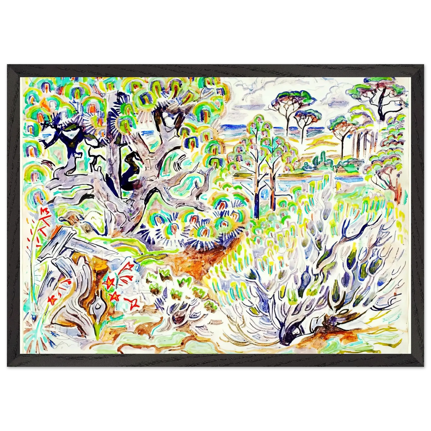 Walter Inglis Anderson - Walter Anderson Wall art - 30x45 cm / 12x18 Inches - Premium Wooden Framed Poster With Fine Art Paper - Wood frame