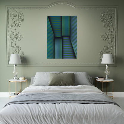Scarlatti's Garden - Op Art - Omar Rayo Brushed Aluminum Print - 70x100 cm / 28x40 inches | Omar Rayo Aluminum Print | Omar Rayo Prints