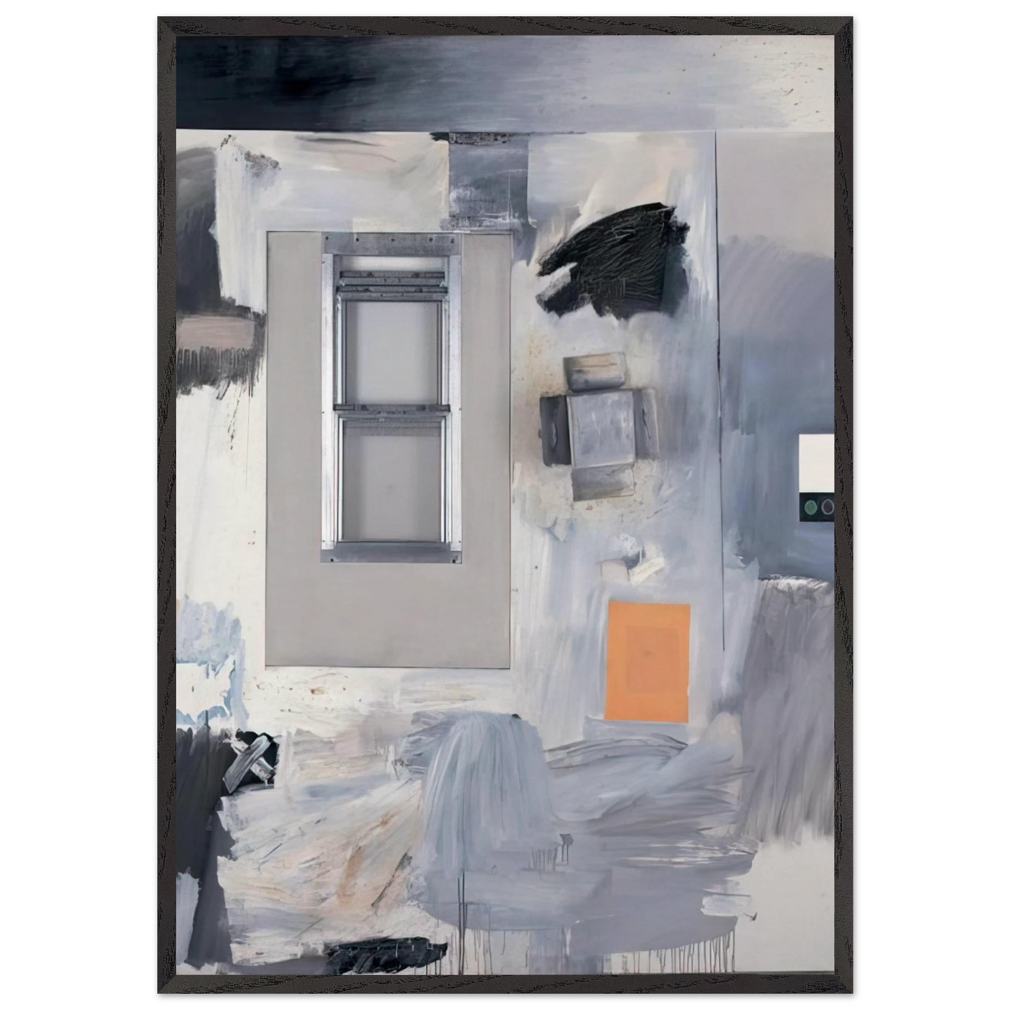 TROPHY V FOR JASPER JOHNS 1962 - Robert Rauschenberg 70x100 cm / 28x40 inches Framed Art Print – Black Wooden Frame