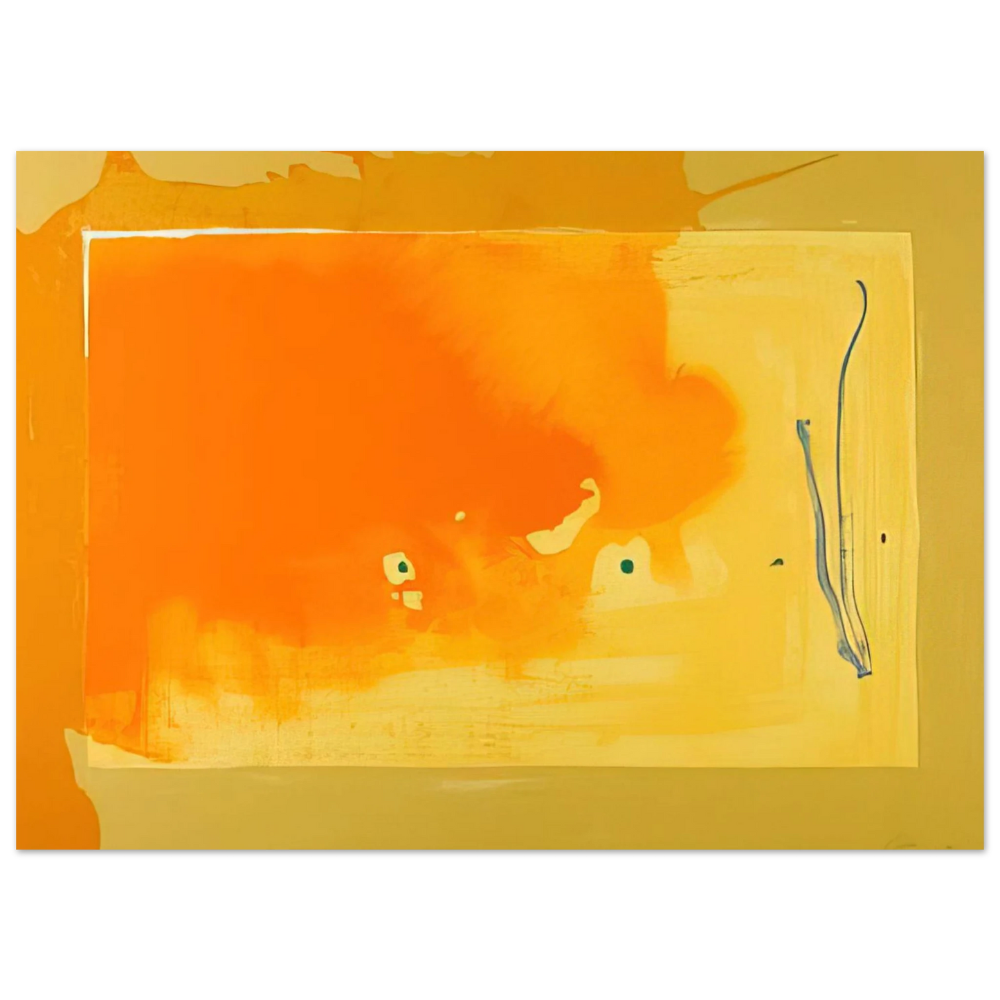 Helen Frankenthaler - Bilbao - 1998 Wall art - 13x18 cm / 5x7 inches - Premium Wooden Framed Poster With Fine Art Paper-canvas - Black frame