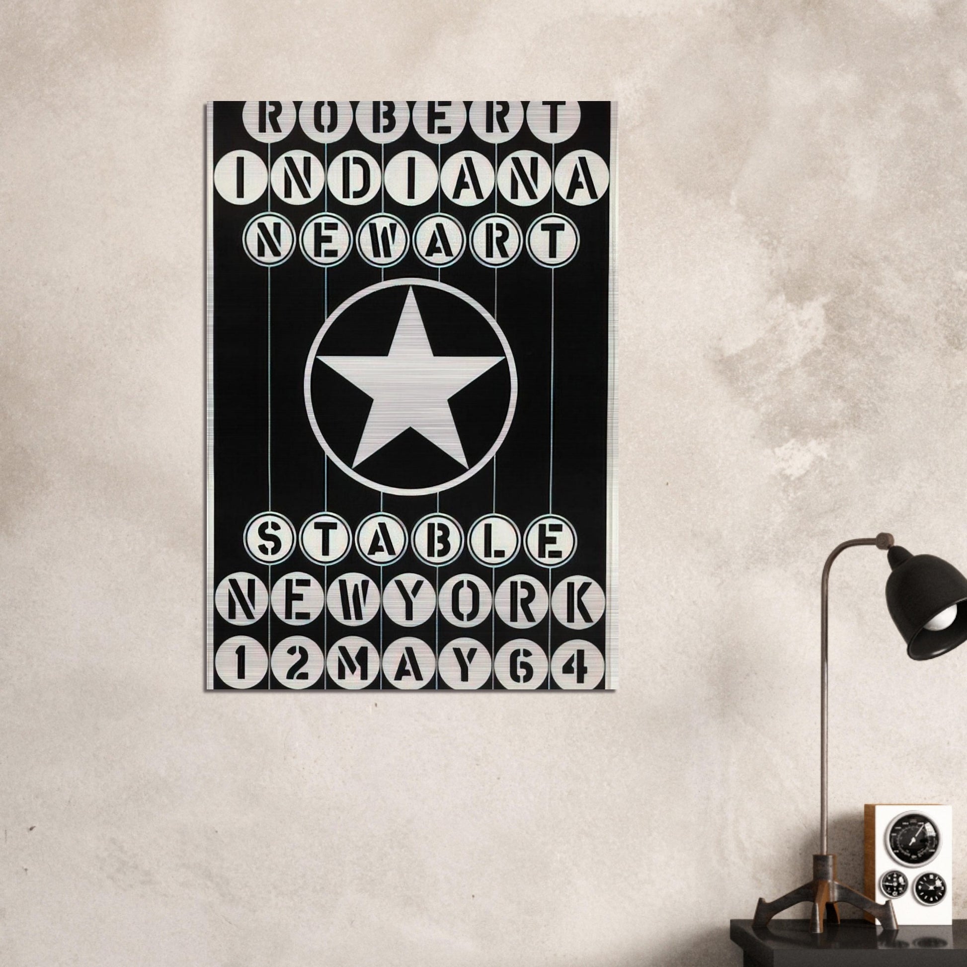 Robert Indiana, New Art, Stable New York - Robert Indiana Brushed Aluminum Print - 70x100 cm / 28x40 inches | Robert Indiana Aluminum Print | Robert Indiana Prints