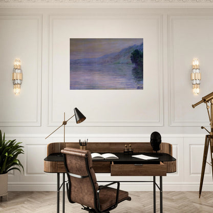 The Seine at Port-Villez, Blue Effect - claude monet Brushed Aluminum Print - 70x100 cm / 28x40 inches | claude monet Aluminum Print | claude monet Prints