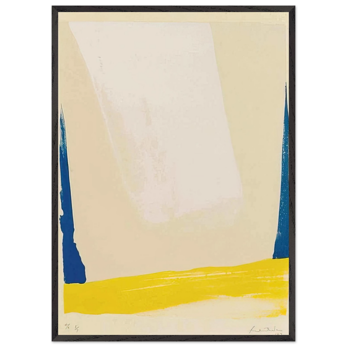 Helen Frankenthaler - White Portal - 1967 Wall art - A2 (42 x 59.4  cm) - Premium Wooden Framed Poster With Fine Art Paper-canvas - Black frame