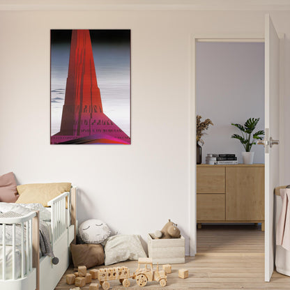 Desert Skyscraper - Eyvind Earle Brushed Aluminum Print - 70x100 cm / 28x40 inches | Eyvind Earle Aluminum Print | Eyvind Earle Prints