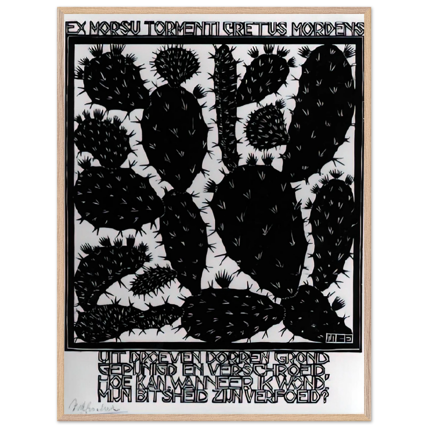 MC Escher - EMBLEMATA CACTUS Wall Art - 60x80 cm / 24x32 inches - Fine Art Poster - -
