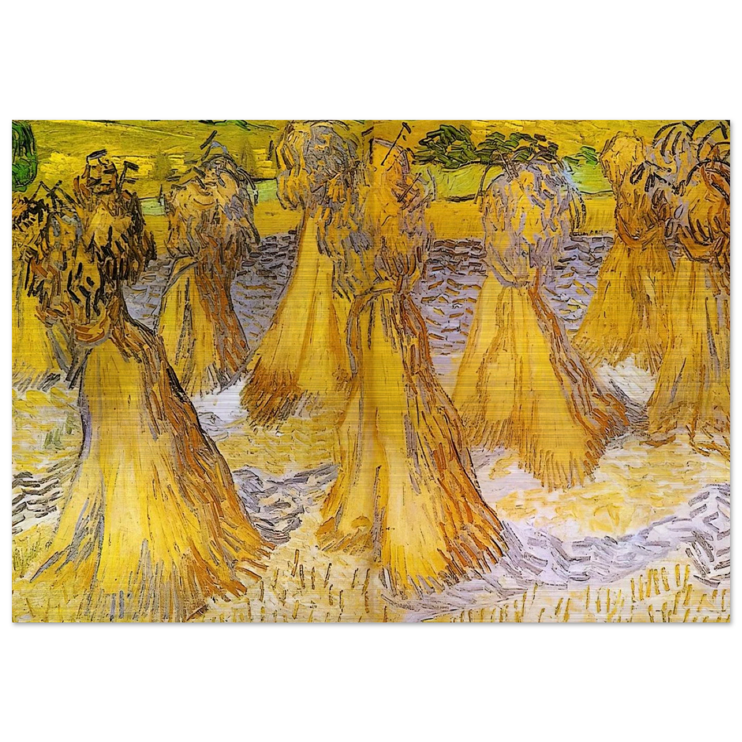 Sheaves of Wheat - Vincent van Gogh Brushed Aluminum Print - 70x100 cm / 28x40 inches | Vincent van Gogh Aluminum Print | Vincent van Gogh Prints