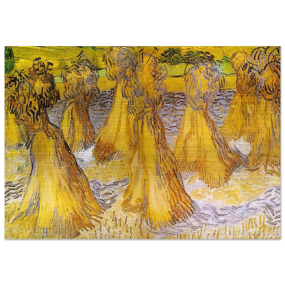 Sheaves of Wheat - Vincent van Gogh Brushed Aluminum Print - 70x100 cm / 28x40 inches | Vincent van Gogh Aluminum Print | Vincent van Gogh Prints