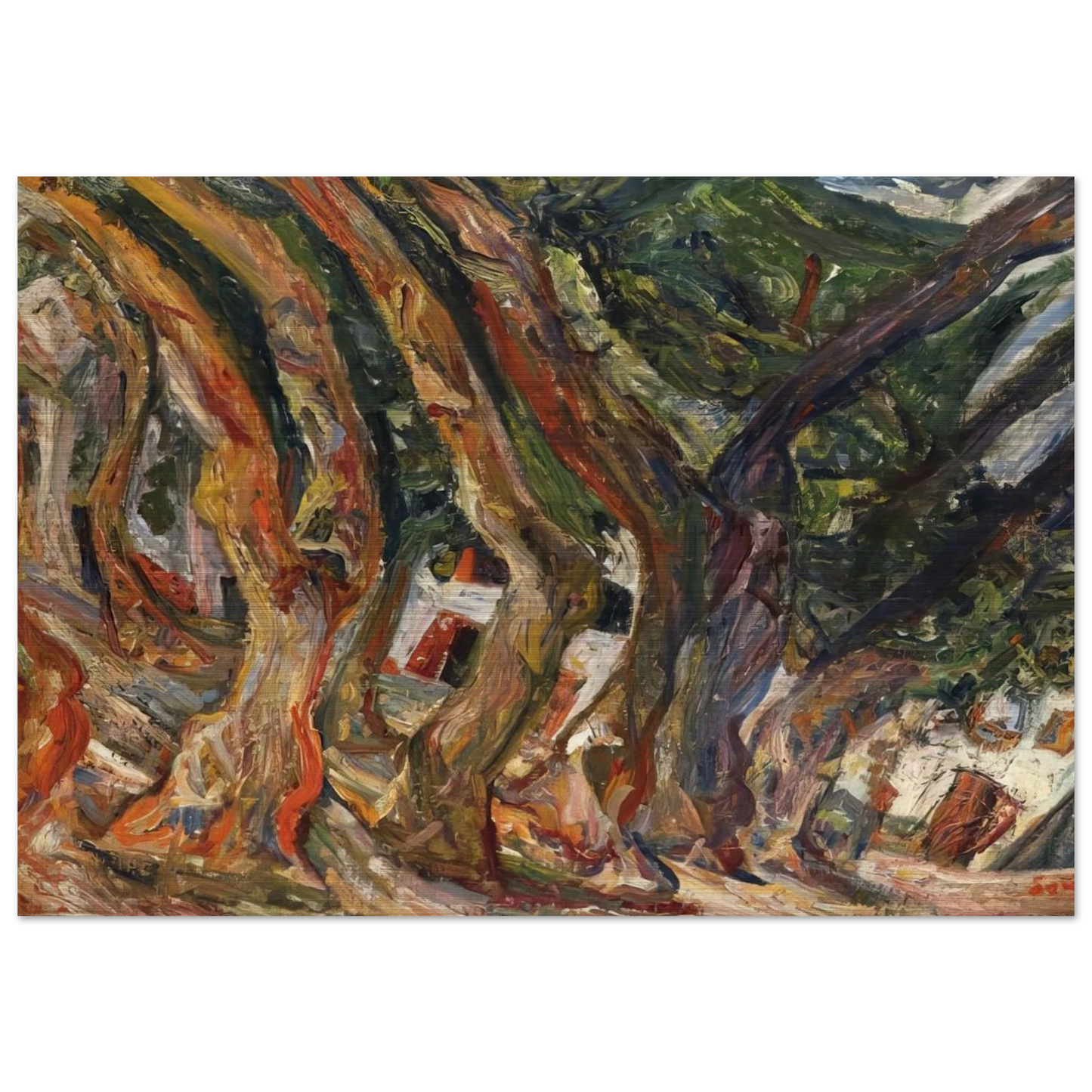 PLANE TREES AT CERET 1920 0 - Chaim Soutine Brushed Aluminum Print - 70x100 cm / 28x40 inches | Chaim Soutine Aluminum Print | Chaim Soutine Prints
