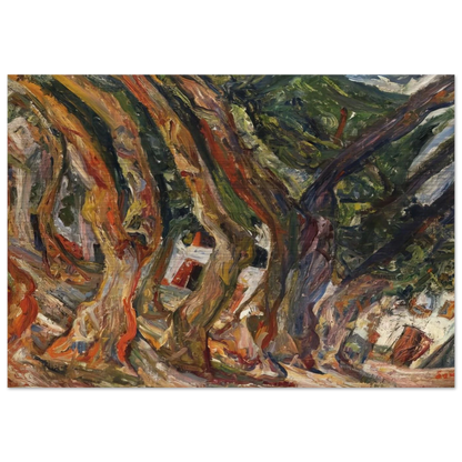 PLANE TREES AT CERET 1920 0 - Chaim Soutine Brushed Aluminum Print - 70x100 cm / 28x40 inches | Chaim Soutine Aluminum Print | Chaim Soutine Prints