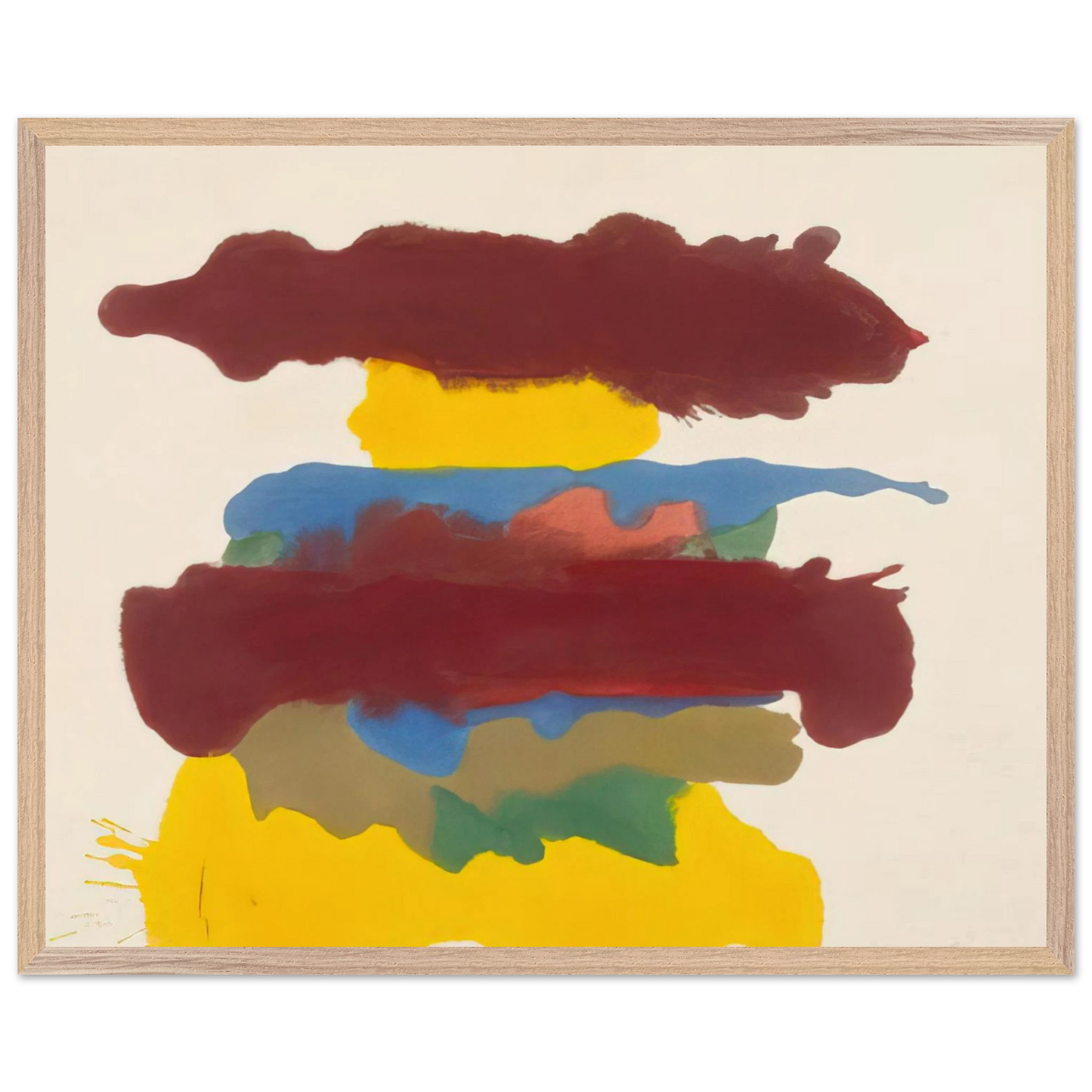 Helen Frankenthaler - Weather Change - 1963 Wall art - 50x70 cm / 20x28 inches - Premium Wooden Framed Poster With Fine Art Paper-canvas - White frame